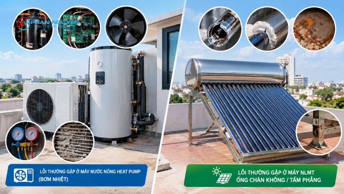 Phân biệt lỗi Heat Pump và lỗi máy NLMT ống chân không thường gặp
