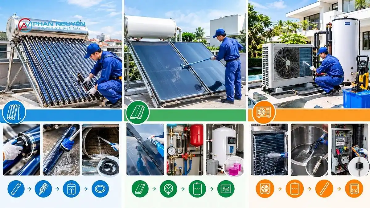 Phân Biệt Quy Trình Vệ Sinh Theo Từng Loại Thái Dương Năng