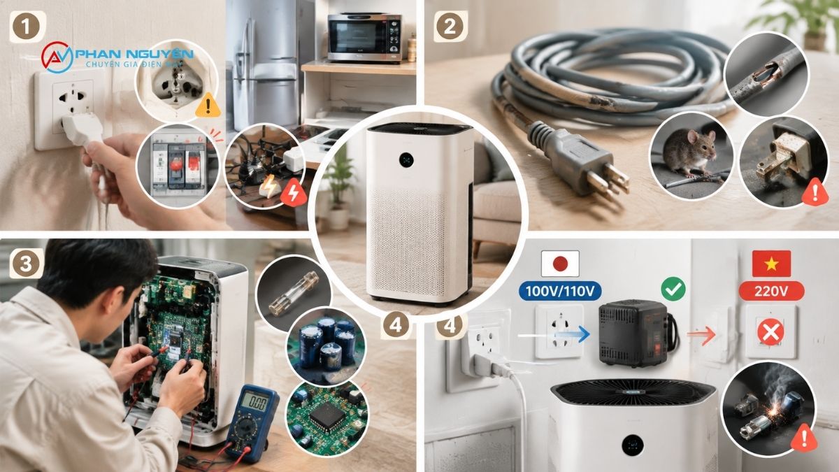 4 Nhóm Nguyên Nhân Khiến Máy Lọc Không Khí Không Lên Nguồn