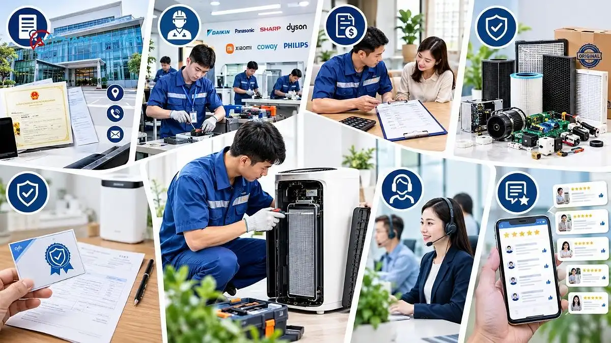 7 tiêu chí đánh giá một công ty sửa máy lọc không khí uy tín