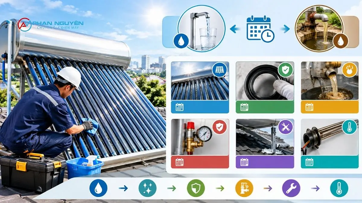 Bao Lâu Nên Bảo Dưỡng Máy Nước Nóng Năng Lượng Mặt Trời Một Lần?