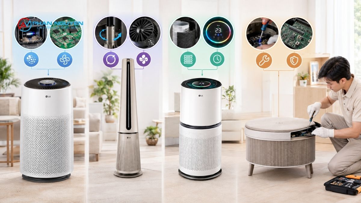 Các dòng máy lọc không khí LG phổ biến tại Việt Nam và lỗi thường gặp theo từng dòng