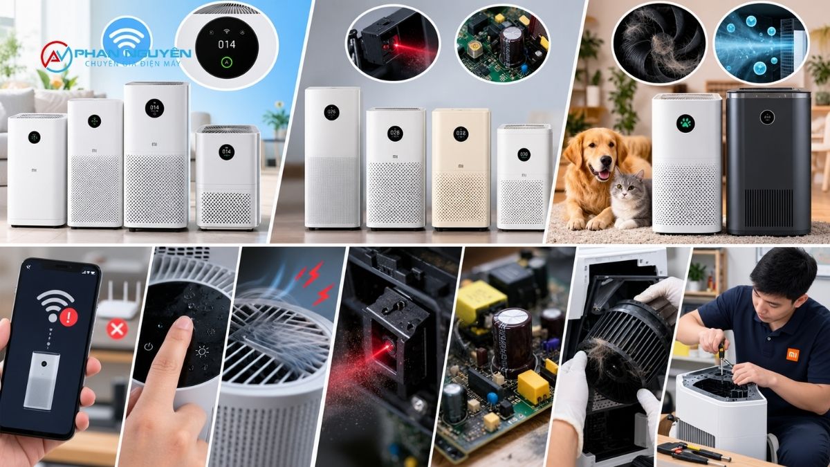 Các dòng máy lọc không khí Xiaomi phổ biến tại Việt Nam và sự cố thường gặp theo từng dòng