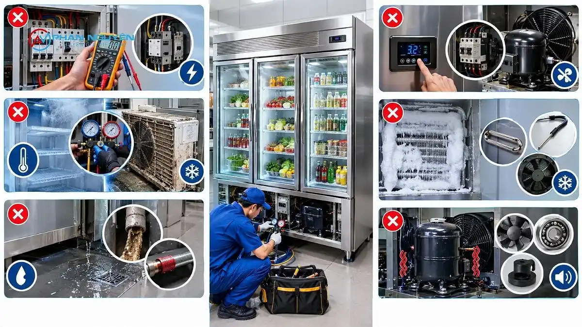 Các lỗi thường gặp ở tủ mát công nghiệp