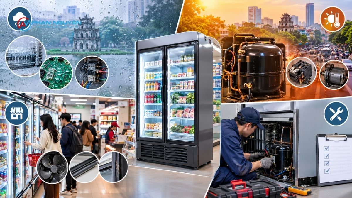 Các lỗi tủ mát thường gặp tại Hà Nội – góc nhìn từ đặc thù khí hậu, vận hành