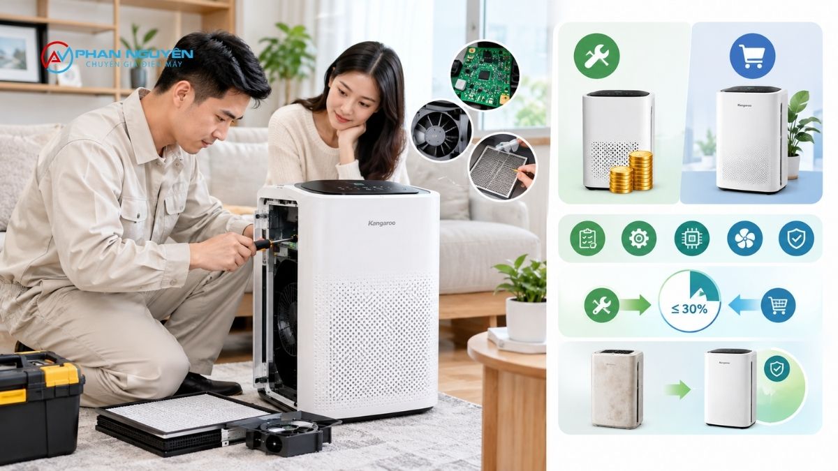 Chi phí sửa máy lọc không khí kangaroo bao nhiêu tiền?
