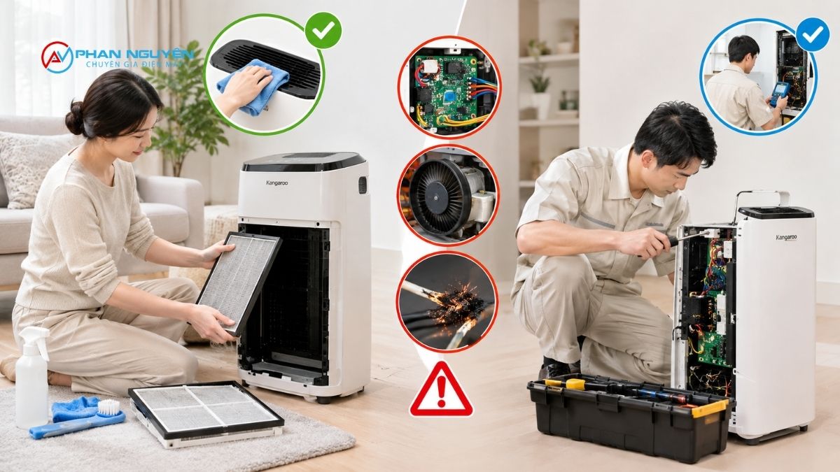 Có nên tự sửa máy lọc không khí kangaroo tại nhà không?