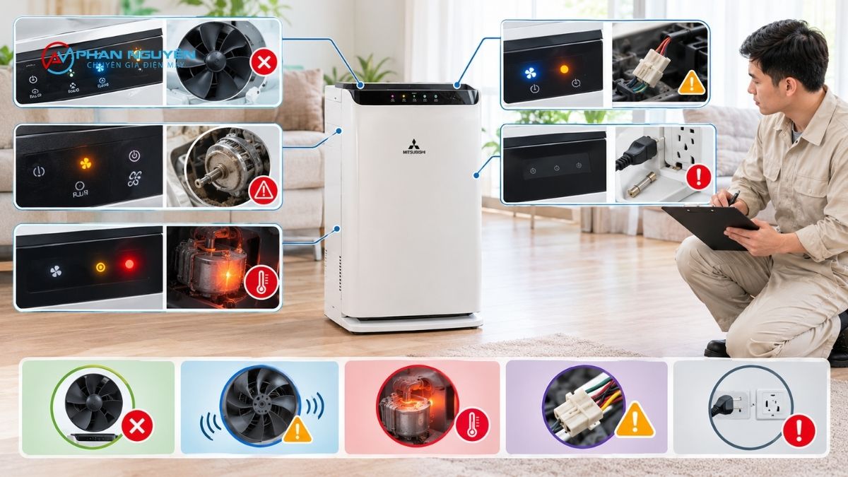 Dấu Hiệu Nhận Biết Máy Lọc Không Khí Quạt Không Chạy Là Lỗi Gì?