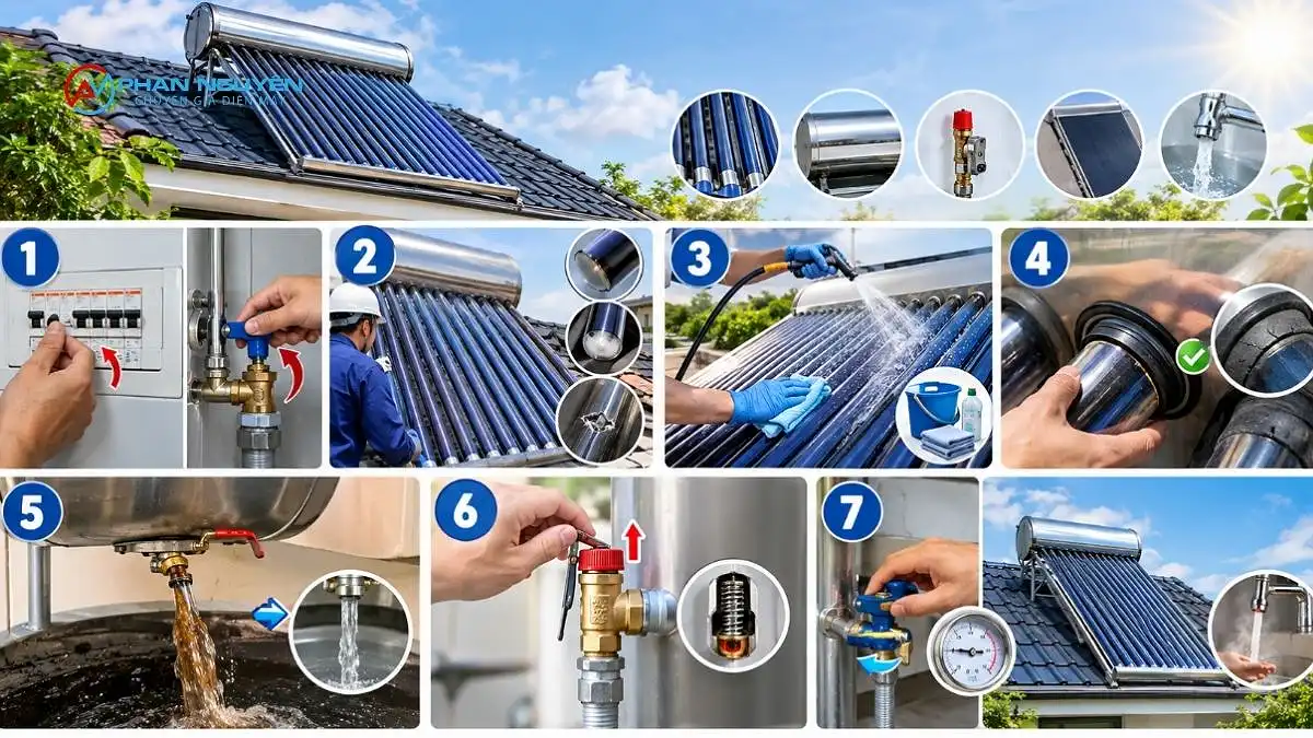 Hướng Dẫn 7 Bước Bảo Dưỡng Máy Nước Nóng Năng Lượng Mặt Trời Tại Nhà