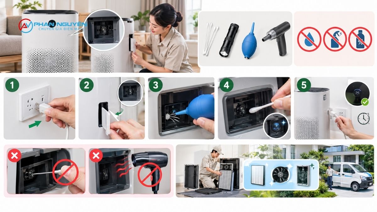 Hướng dẫn vệ sinh cảm biến đúng cách, an toàn tại nhà