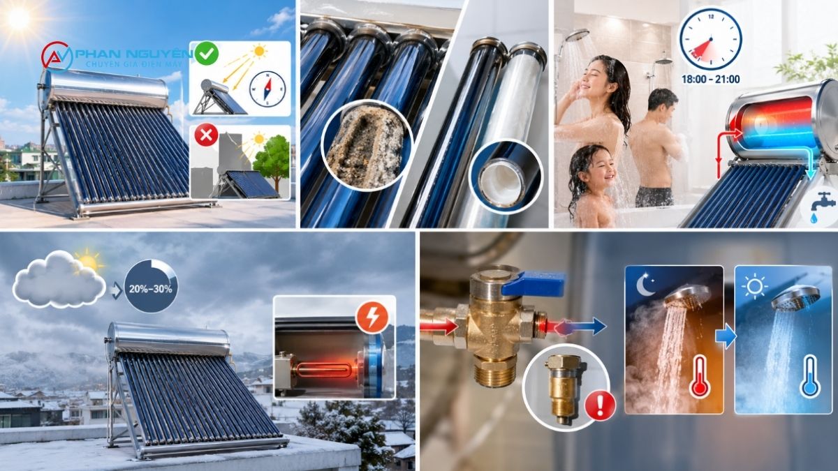 Nhóm 2: Có nước nhưng không nóng hoặc nóng rất yếu (vấn đề hấp thụ nhiệt)