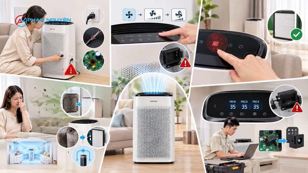 Những Lỗi Không Hiện Mã Nhưng Thường Gặp Trên Máy Lọc Không Khí Samsung
