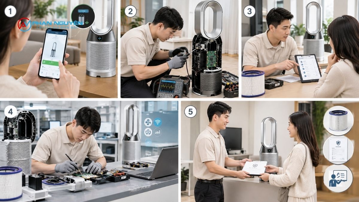 Quy Trình Sửa Máy Lọc Không Khí Dyson Chuyên Sâu – Chẩn Đoán Đúng Trước Khi Báo Giá
