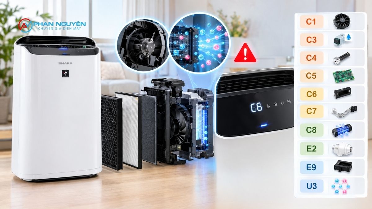 Tổng hợp đầy đủ mã lỗi máy lọc không khí Sharp (Bảng tra cứu nhanh)