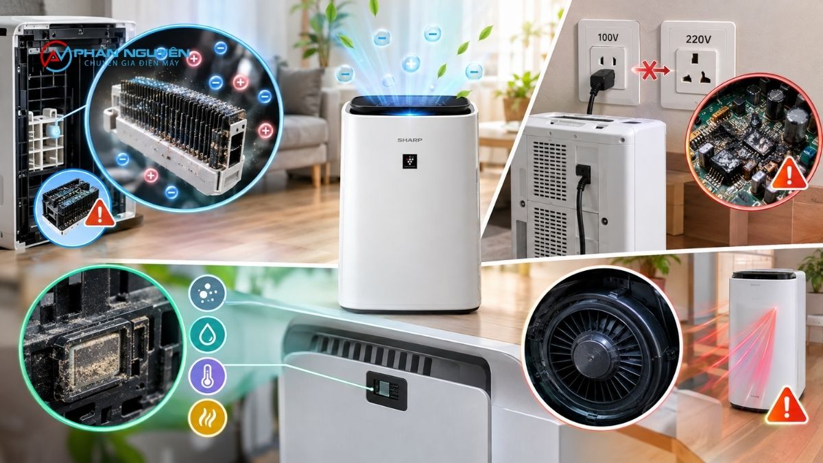 Vì sao máy lọc không khí Sharp dễ gặp sự cố đặc thù hơn các dòng khác?