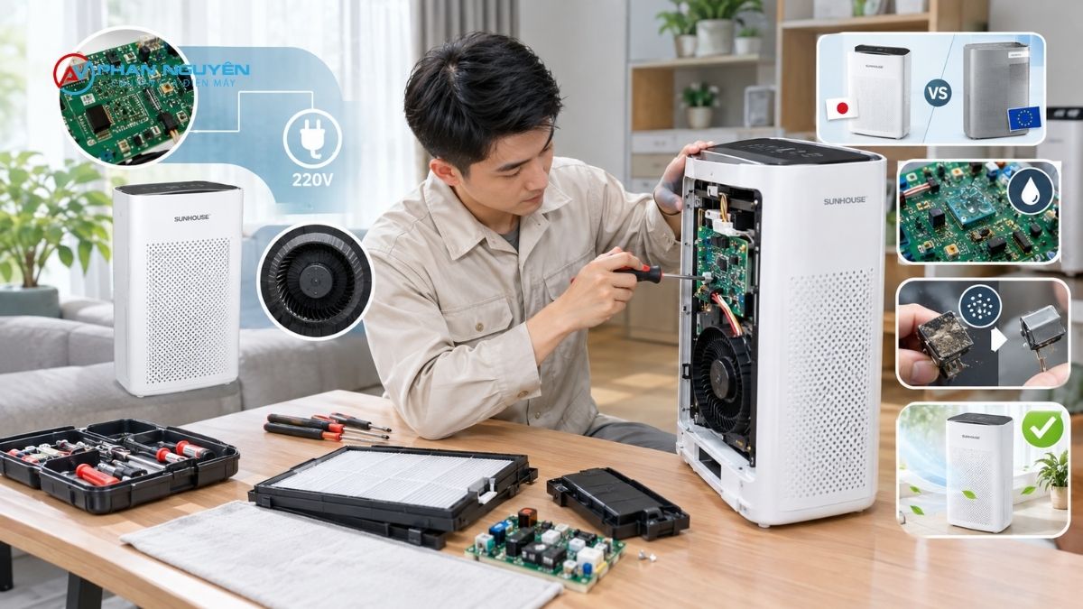 Vì sao sửa máy lọc không khí sunhouse cần thợ hiểu đúng đặc thù dòng máy?