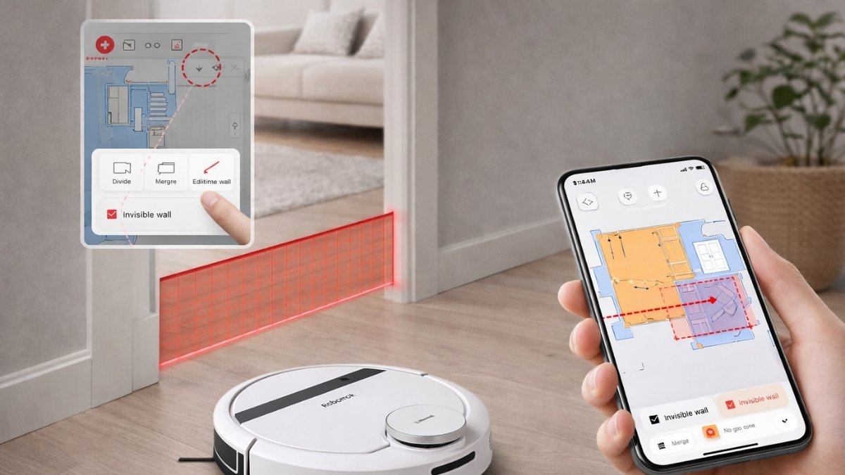 Cách tạo tường ảo cho robot hút bụi Roborock (app Roborock)