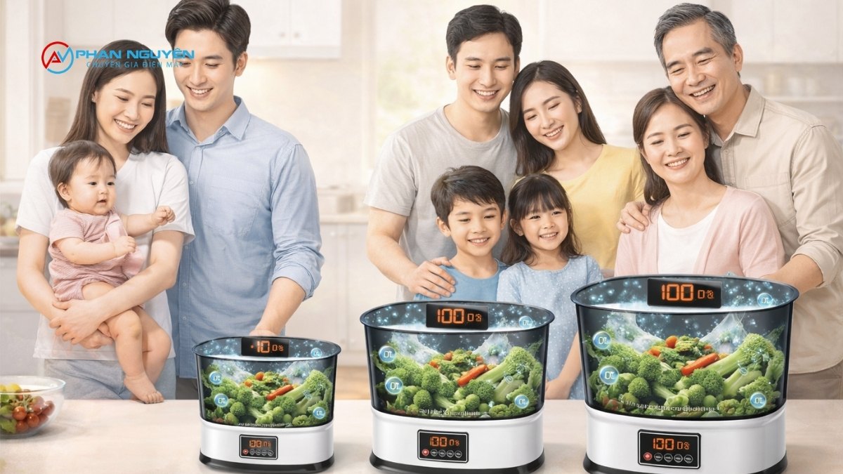 Dung Tích Máy Rửa Rau Ozone Phù Hợp Theo Quy Mô Gia Đình