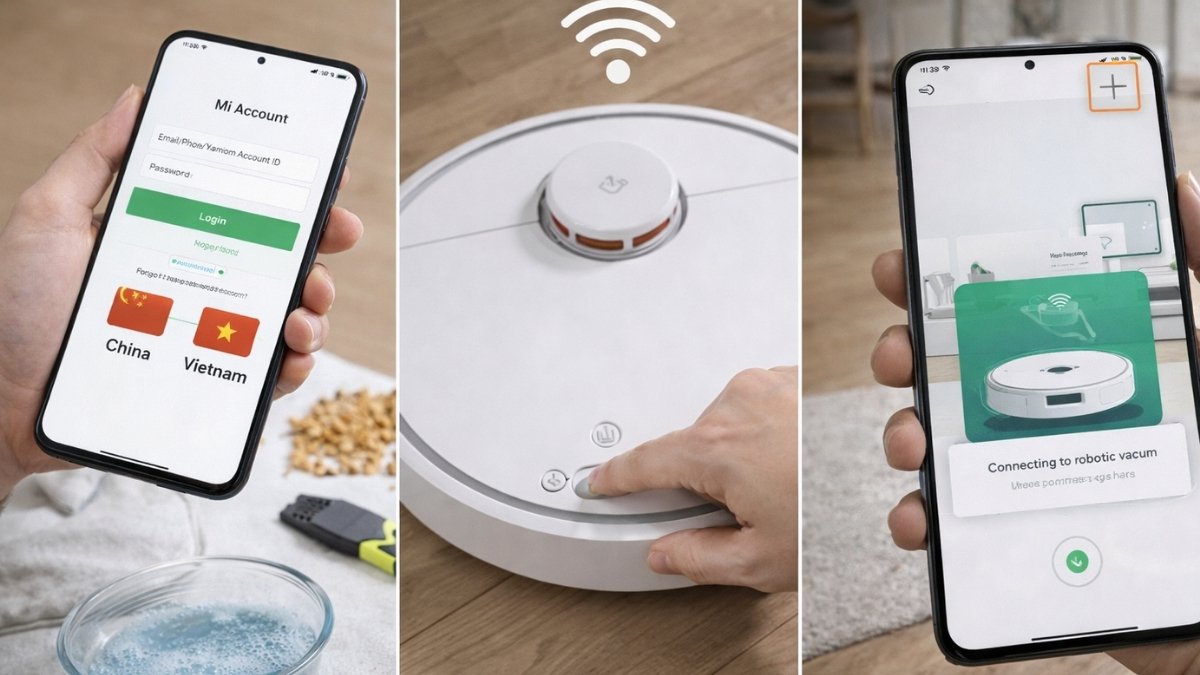 Hướng dẫn cài đặt và kết nối app robot hút bụi Xiaomi