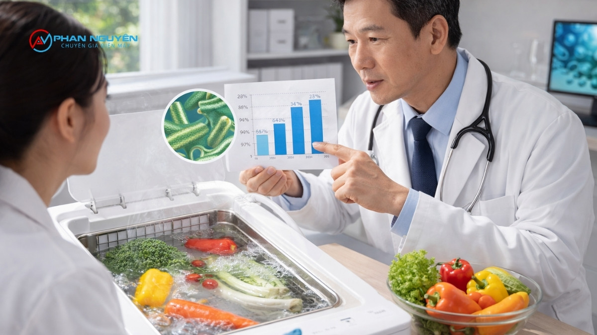 Máy Rửa Rau Khử Khuẩn Bằng Công Nghệ Nào