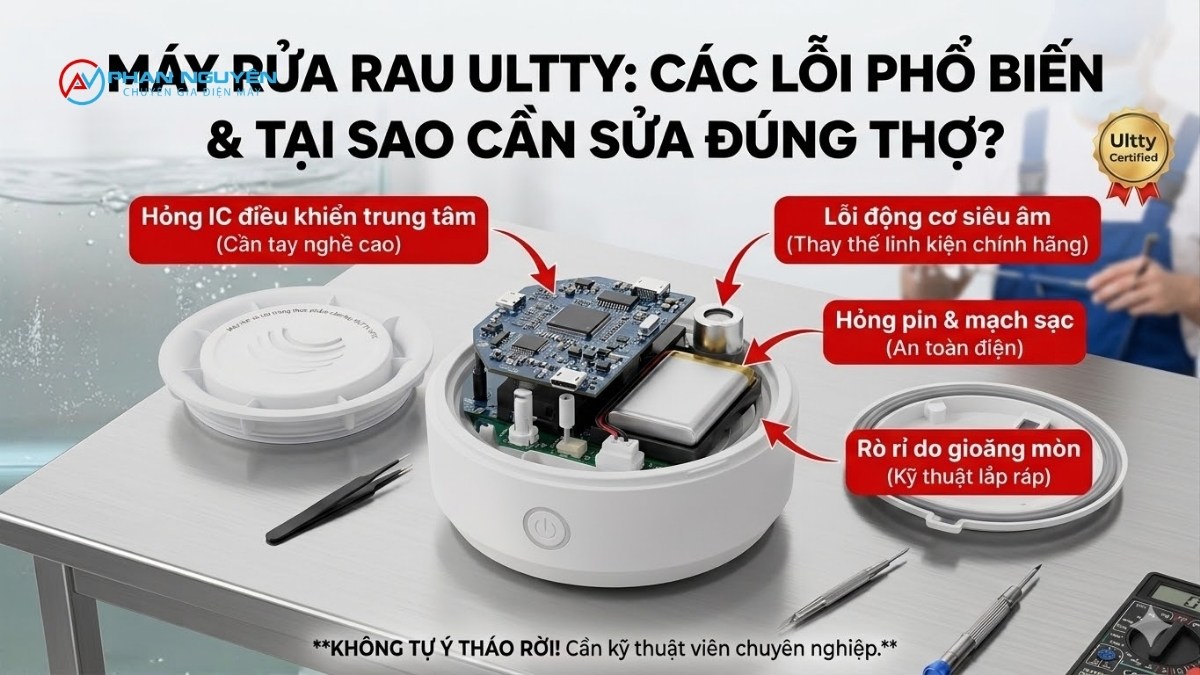 Máy Rửa Rau Ultty Gặp Lỗi Gì Khiến Việc Sửa Cần Đúng Thợ?
