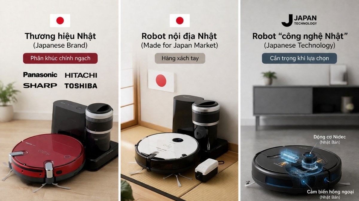 Robot hút bụi lau nhà của Nhật là gì? Phân biệt 3 loại thường gặp