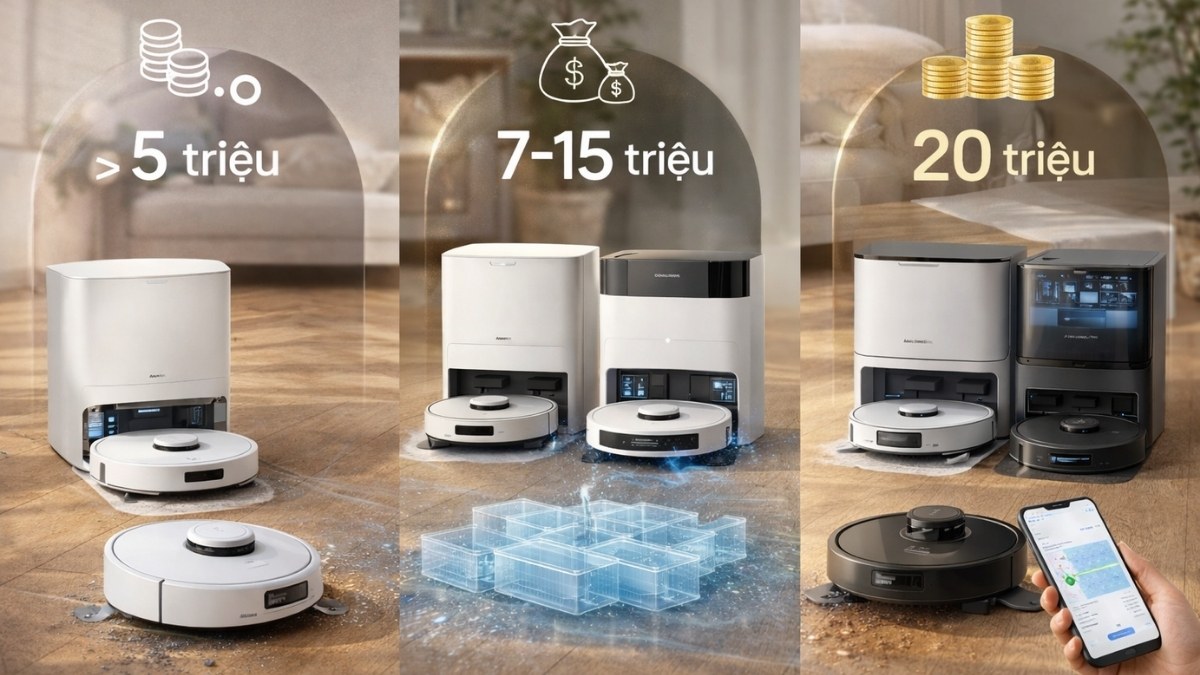 Gợi ý chọn robot hút bụi theo từng mức ngân sách cụ thể