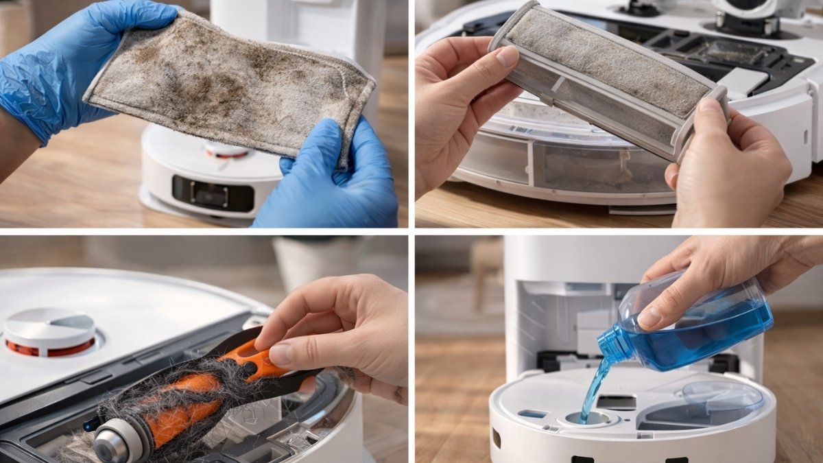 Tại sao robot lau nhà lau không sạch? Nguyên nhân & Cách khắc phục