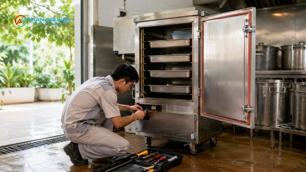 Dấu hiệu tủ cơm công nghiệp hỏng cần gọi kỹ thuật xử lý ngay