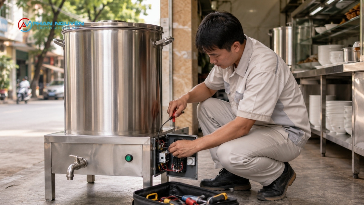 Lỗi thường gặp riêng ở nồi phở 220V, 1 pha