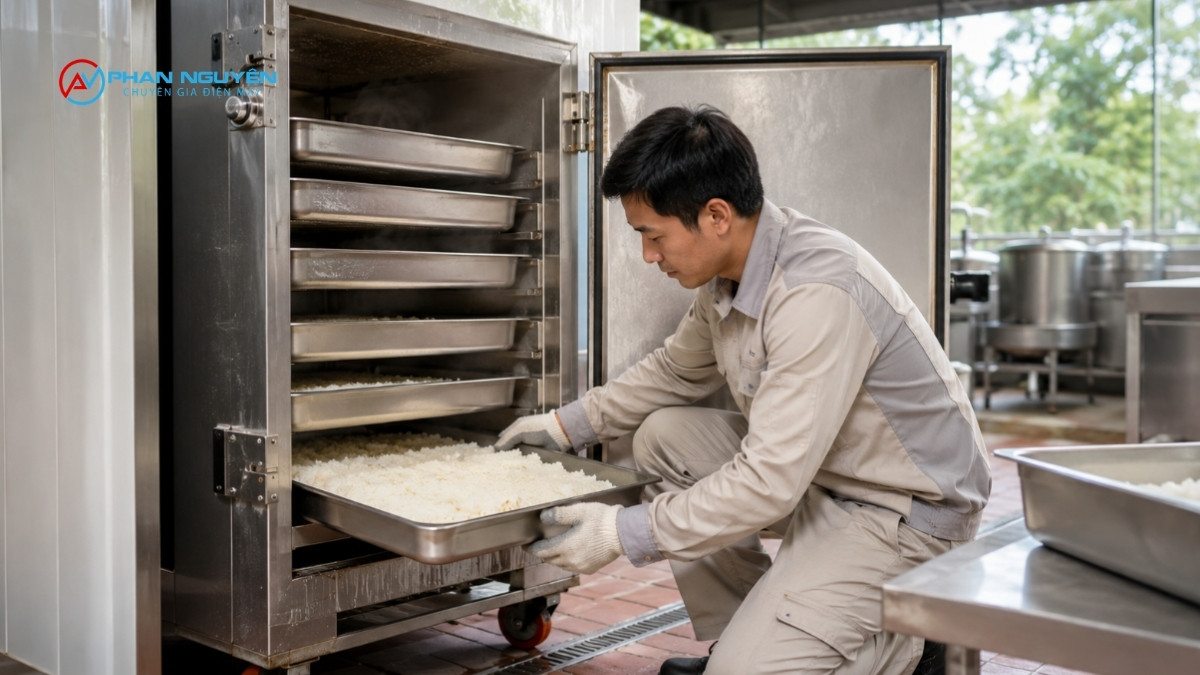 Lượng nước đúng và cách xếp khay cơm trong tủ