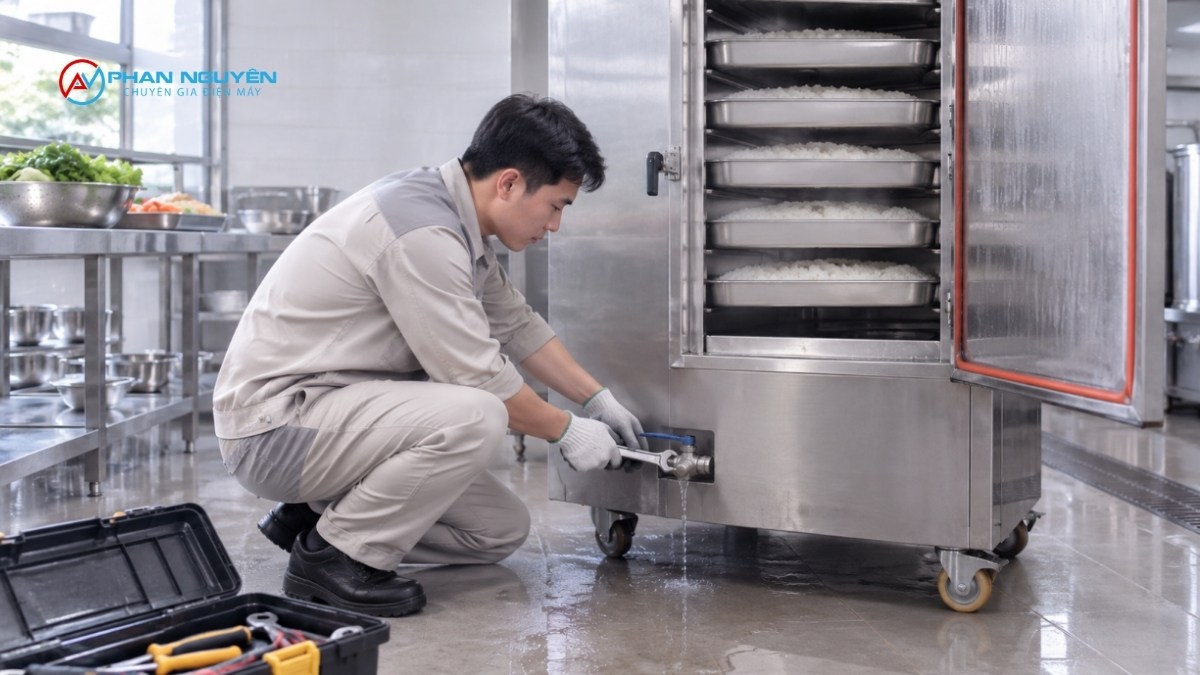 Phân biệt tủ cơm rò nước và tủ cơm bị xì hơi