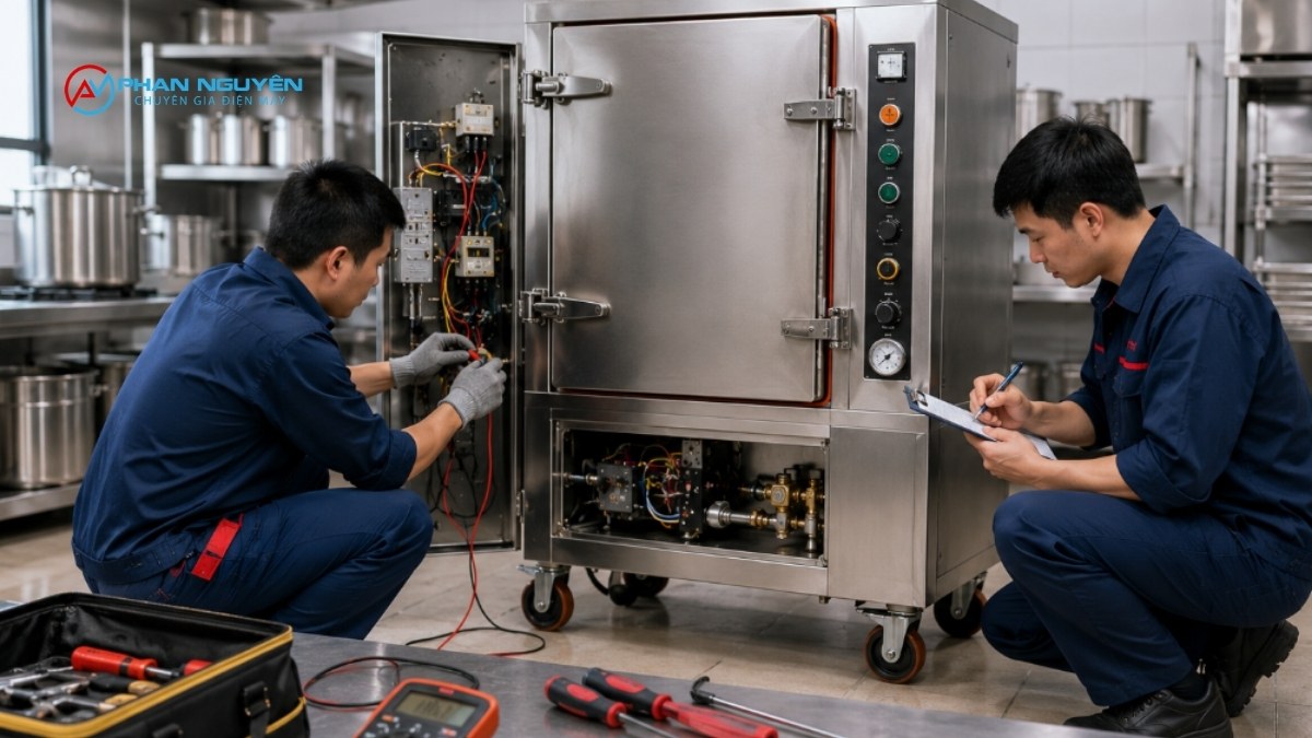 Quy trình sửa chữa tủ cơm công nghiệp chuẩn kỹ thuật