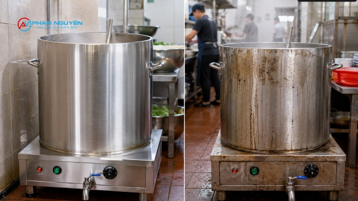 So sánh Inox 304 và Inox 201 khi dùng làm nồi phở điện trong thực tế kinh doanh