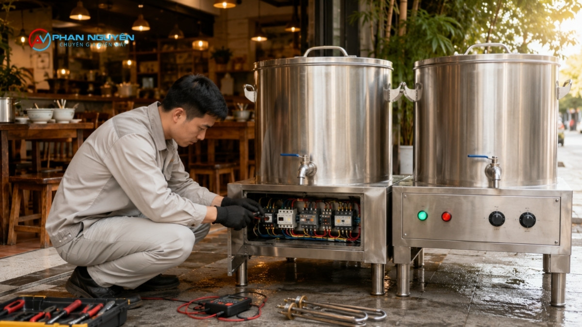 So sánh nồi phở 220V/1 pha và 380V/3 pha