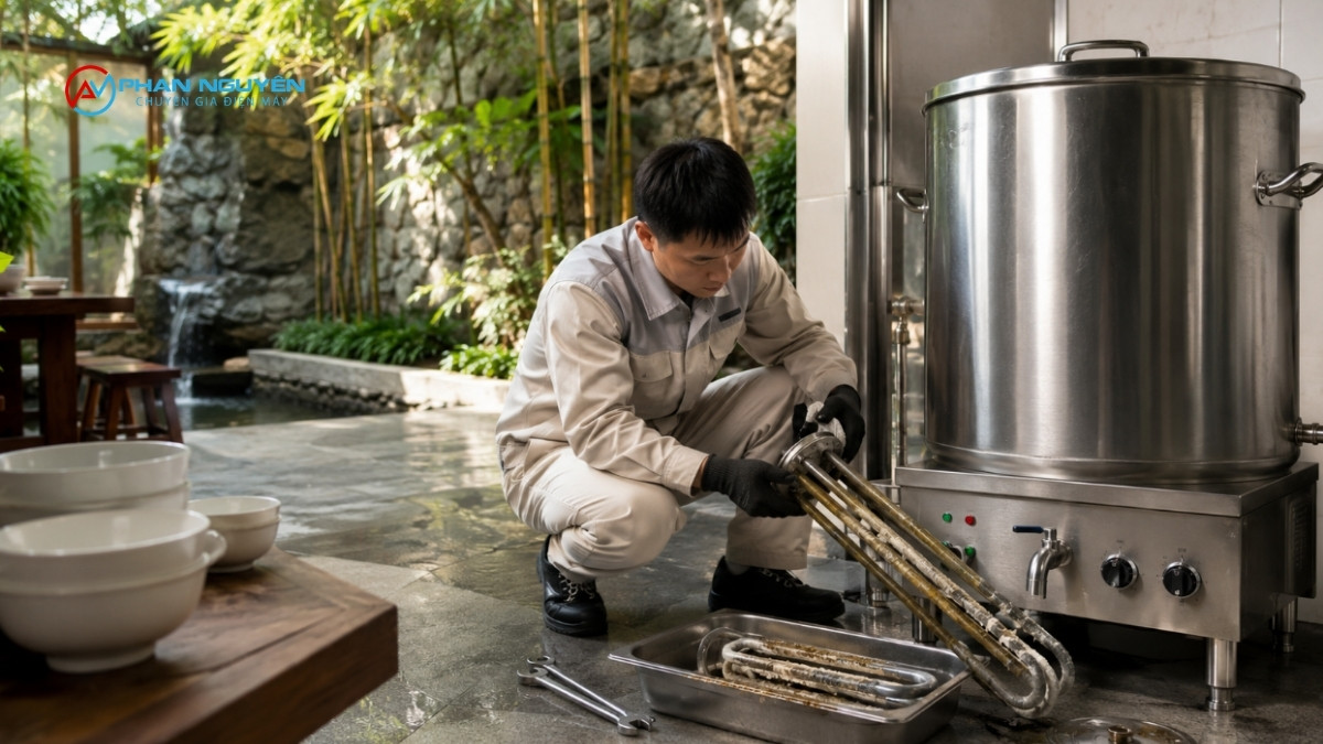 Sửa nồi hầm xương: đặc thù vận hành liên tục và lỗi thường gặp