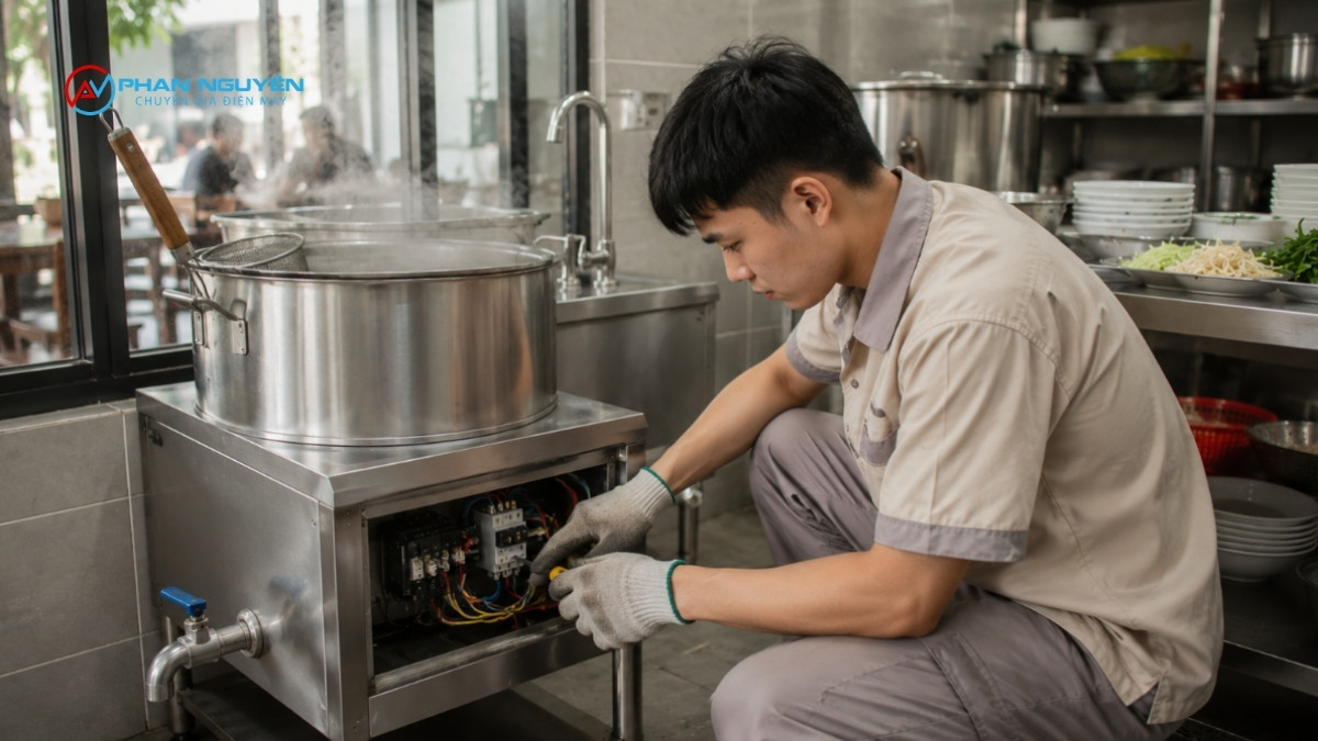 Sửa nồi trụng bánh phở: khác biệt căn bản so với nồi hầm xương