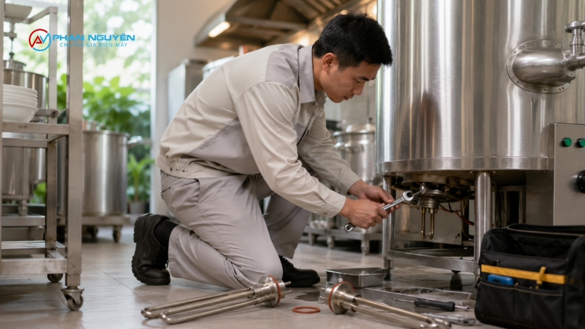 Thay Thanh Nhiệt Nồi Phở Dung Tích Lớn Khác Gì Dung Tích Nhỏ?