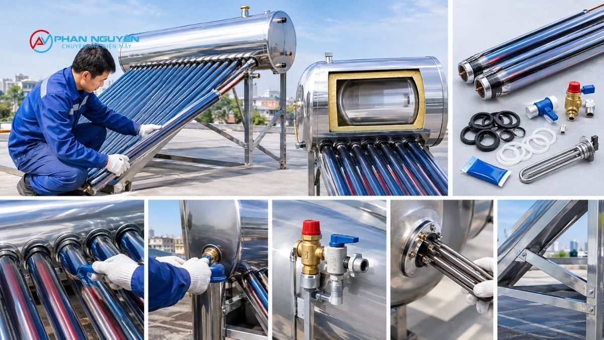 Bảng giá sửa máy nước nóng năng lượng mặt trời Nam Thành