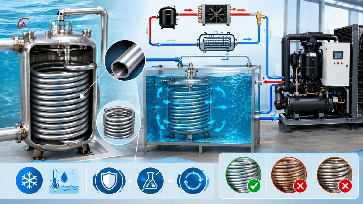 Bầu lạnh titan là gì? Ống ruột gà titan hoạt động như thế nào?