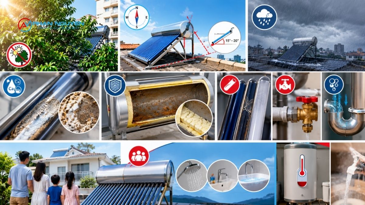 Nguyên Nhân Khiến Máy Nước Nóng Năng Lượng Mặt Trời Không Nóng / Không Đủ Nóng