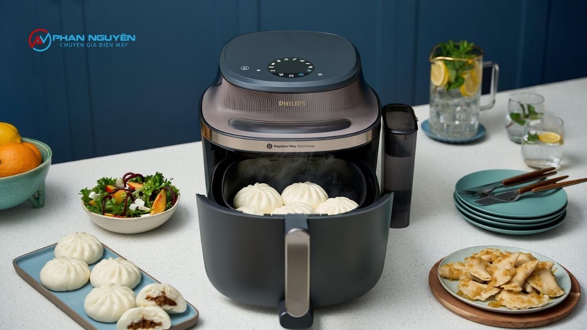 Nồi Chiên Hấp Đa Năng Philips (NA543, Series 7000 Combi) Là Gì – Vì Sao Dễ Hỏng Ở Chức Năng Hấp?