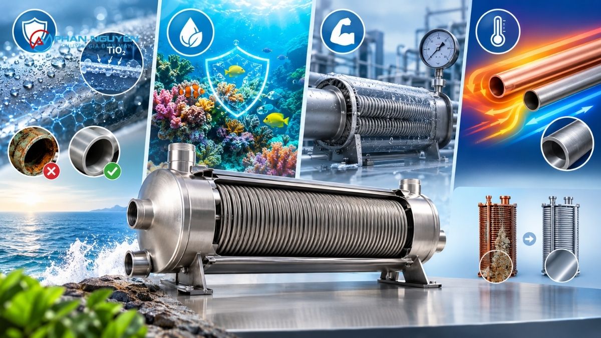 Vì sao chọn titan để chế tạo bầu lạnh, ống trao đổi nhiệt?