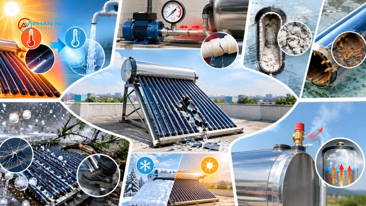 Vì sao ống máy nước nóng năng lượng mặt trời bị vỡ?
