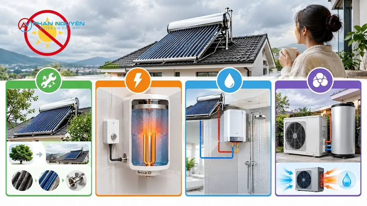 4 cách có nước nóng khi trời không có nắng