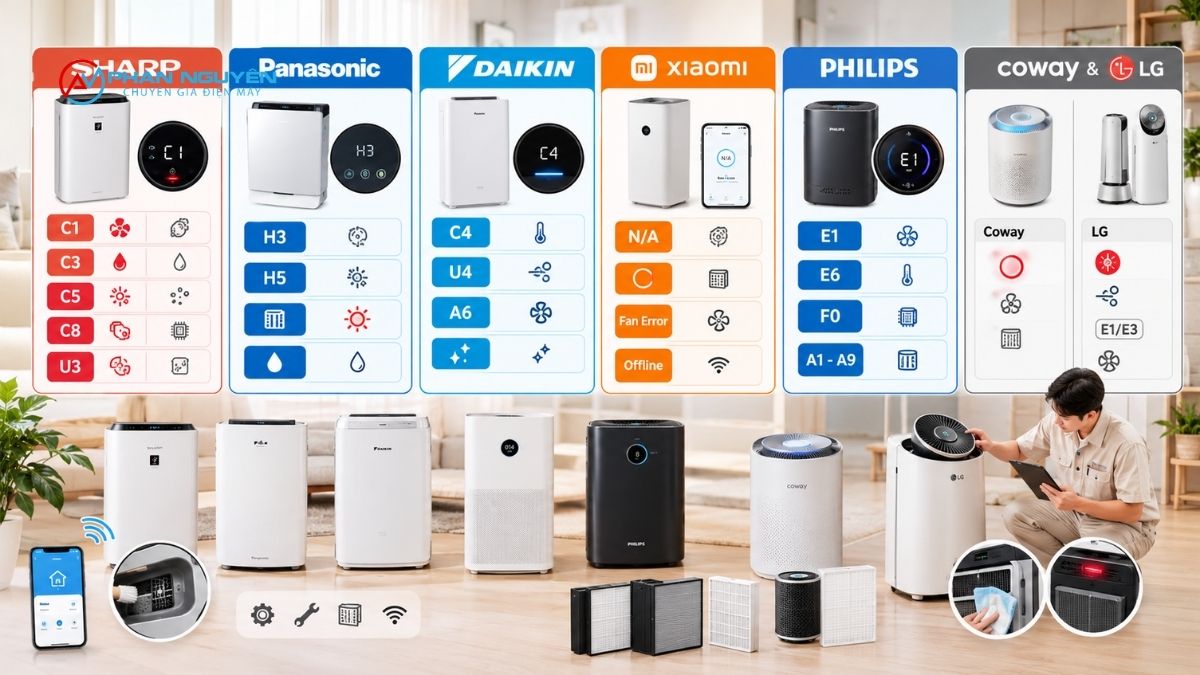 Bảng Tra Cứu Mã Lỗi Máy Lọc Không Khí Theo Từng Hãng Phổ Biến Tại Việt Nam
