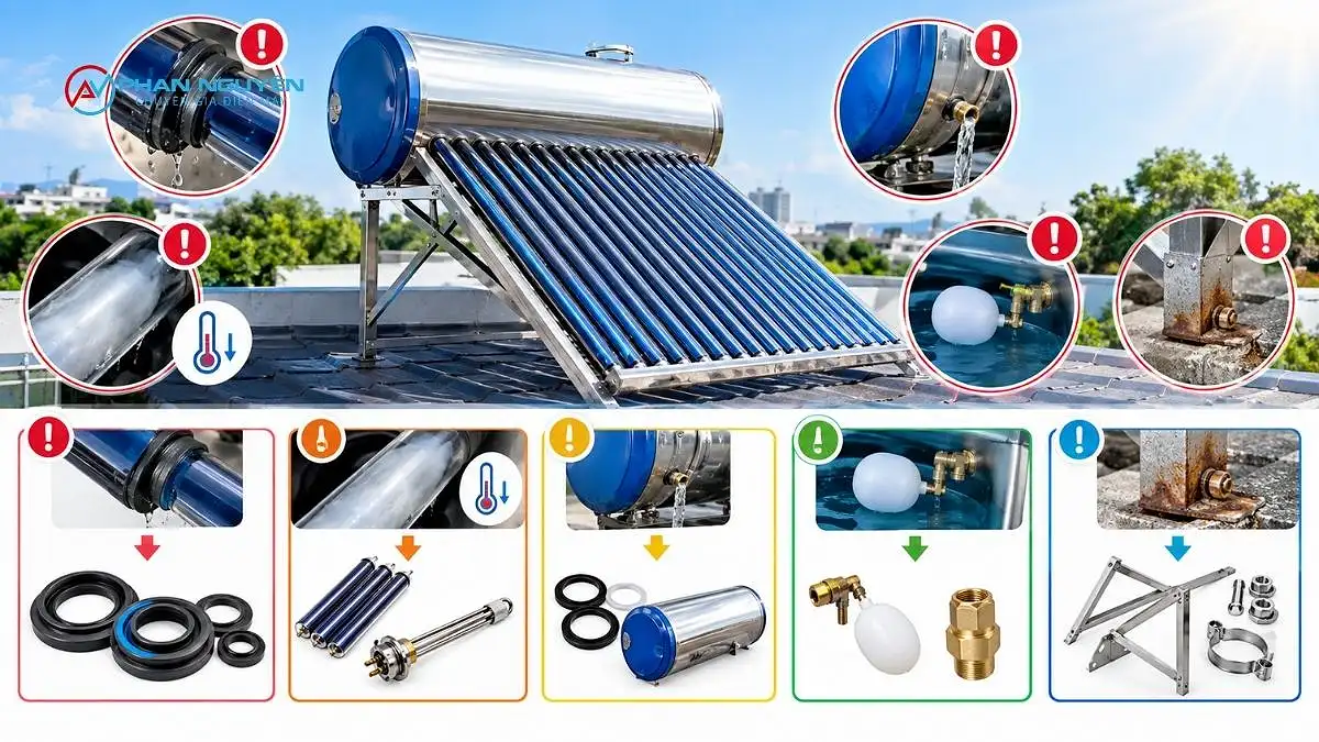 Dấu Hiệu Máy Nước Nóng Năng Lượng Mặt Trời Cần Thay Linh Kiện
