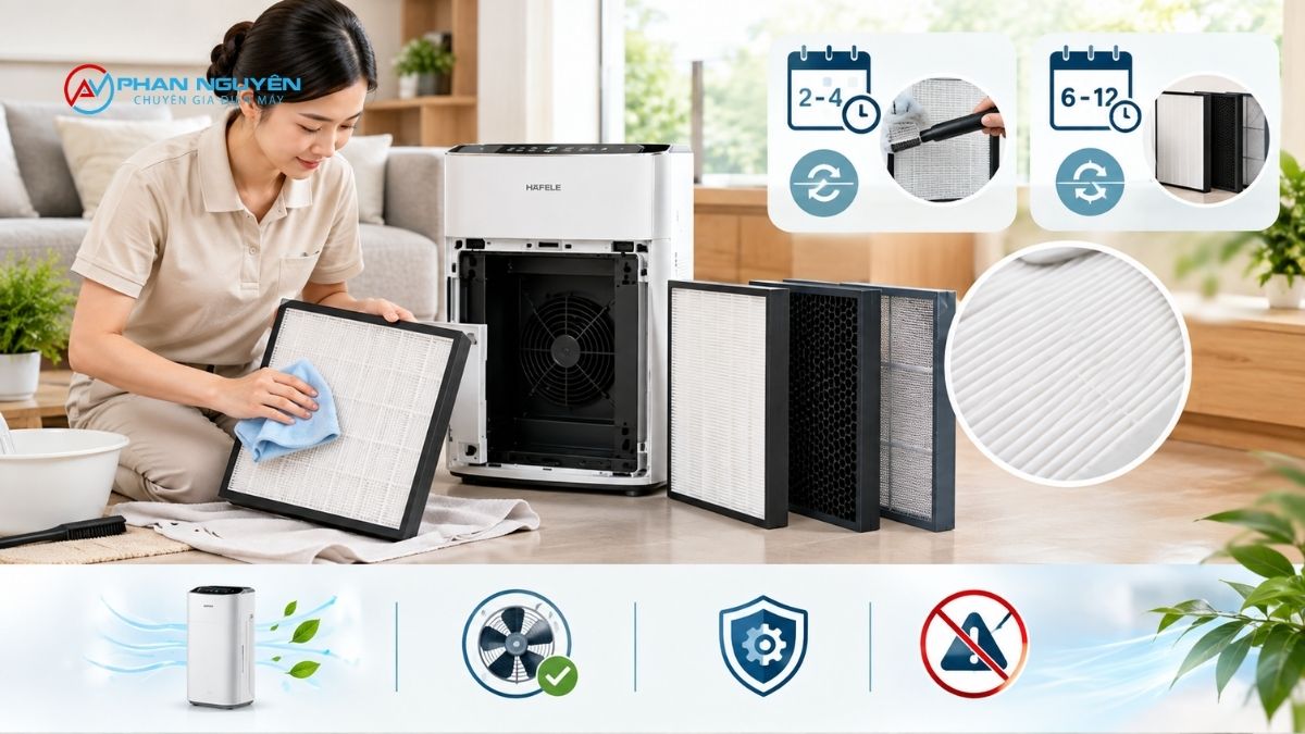 Khi nào cần vệ sinh hoặc thay màng lọc máy lọc không khí Hafele
