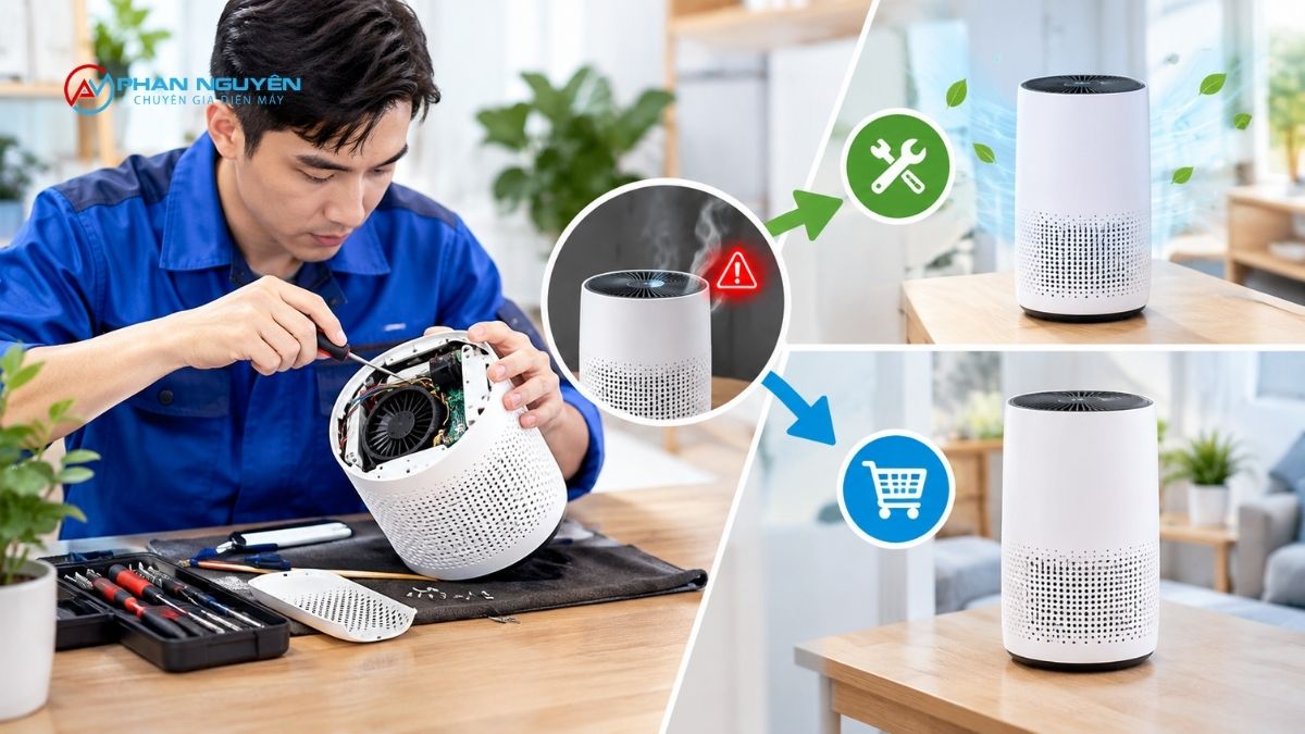 Máy lọc không khí mini bị hỏng — nên sửa hay mua máy mới?