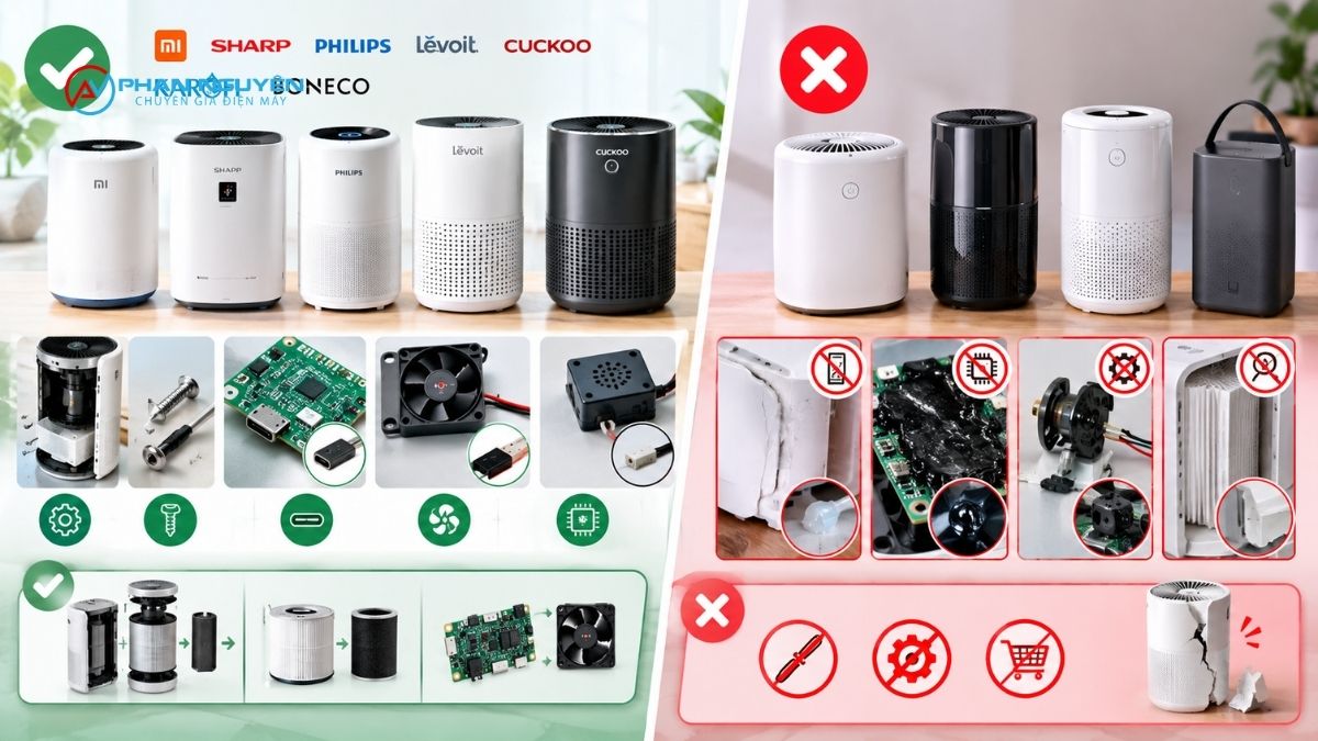 Máy lọc không khí mini nào sửa được, máy nào không nên cố sửa?